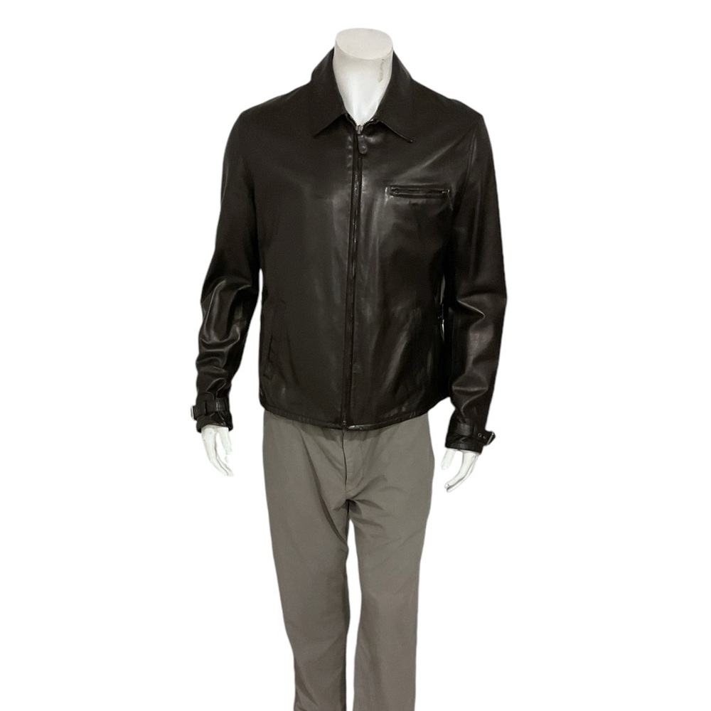 Ralph Lauren Purple Label Mens Lambskin Leather Bomber Jacket
